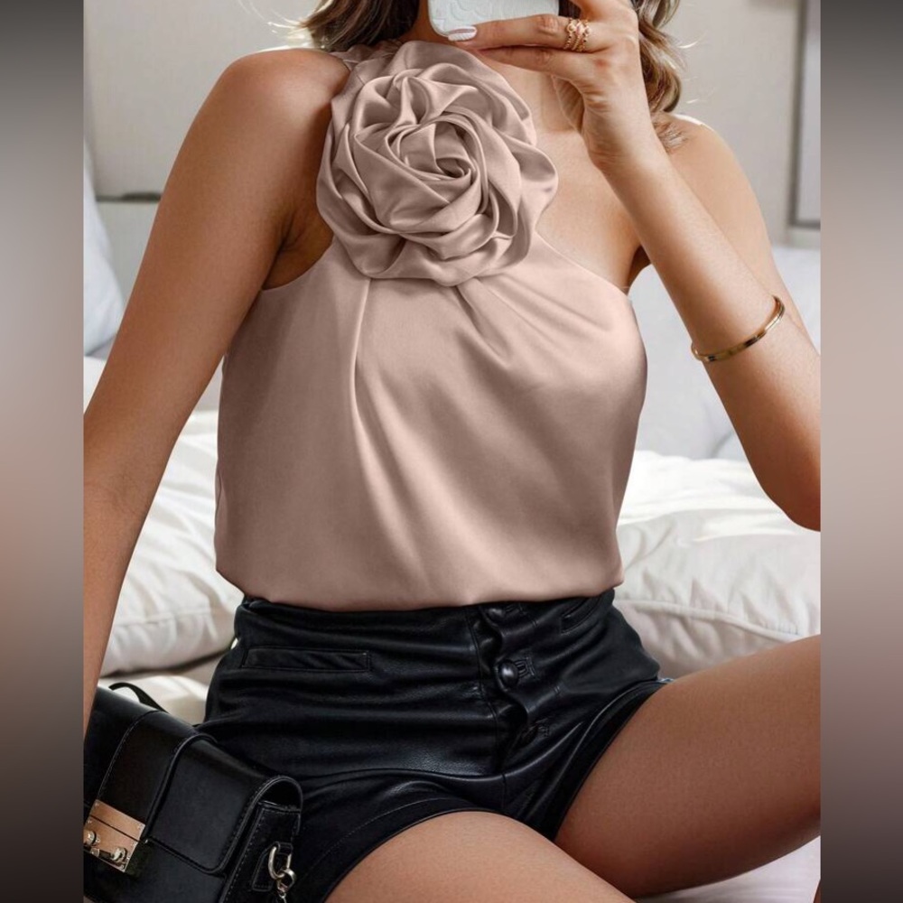 Elegant  khaki Floral Top
